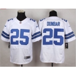 New Dallas Cowboys #25 Dunbar White Men's Stitched NFL Elite Jersey