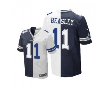 Nike Cowboys #11 Cole Beasley Navy Blue White Men's Stitched NFL Elite Split Jersey
