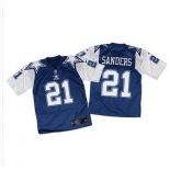 Nike Cowboys #21 Deion Sanders Navy BlueWhite Throwback Men's Stitched NFL Elite Jersey