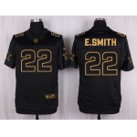 Nike Cowboys #22 Emmitt Smith Black Men's Stitched NFL Elite Pro Line Gold Collection Jersey