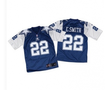 Nike Cowboys #22 Emmitt Smith Navy BlueWhite Throwback Men's Stitched NFL Elite Jersey