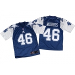 Nike Cowboys #46 Alfred Morris Navy BlueWhite Men's Stitched NFL Throwback Elite Jersey