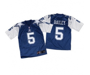 Nike Cowboys #5 Dan Bailey Navy BlueWhite Throwback Men's Stitched NFL Elite Jersey