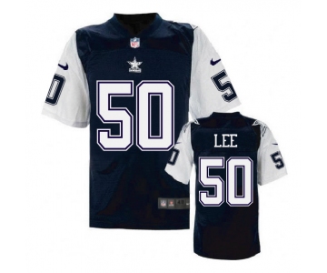 Nike Cowboys #50 Sean Lee Navy Blue Throwback Elite Jersey