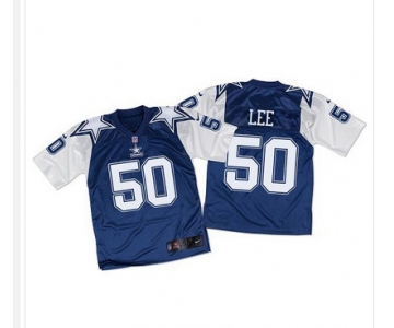 Nike Cowboys #50 Sean Lee Navy BlueWhite Throwback Men's Stitched NFL Elite Jersey