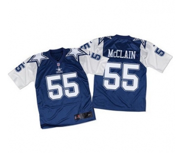 Nike Cowboys #55 Rolando McClain Navy BlueWhite Throwback Men's Stitched NFL Elite Jersey
