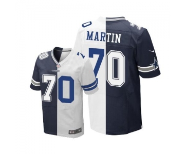 Nike Cowboys #70 Zack Martin Navy Blue White Men's Stitched NFL Elite Split Jersey