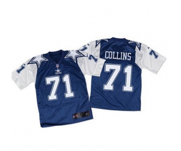 Nike Cowboys #71 La'el Collins Navy BlueWhite Throwback Men's Stitched NFL Elite Jersey