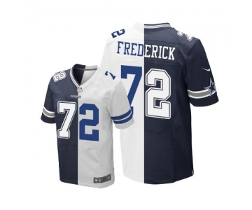 Nike Cowboys #72 Travis Frederick Navy Blue White Men's Stitched NFL Elite Split Jersey