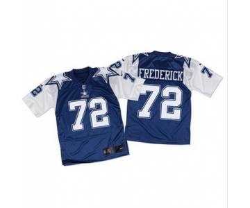 Nike Cowboys #72 Travis Frederick Navy BlueWhite Throwback Men's Stitched NFL Elite Jersey