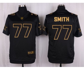 Nike Cowboys #77 Tyron Smith Black Men's Stitched NFL Elite Pro Line Gold Collection Jersey