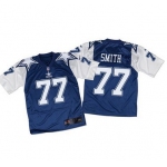 Nike Cowboys #77 Tyron Smith Navy BlueWhite Throwback Men's Stitched NFL Elite Jersey