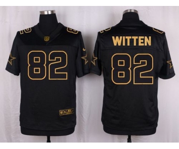 Nike Cowboys #82 Jason Witten Black Men's Stitched NFL Elite Pro Line Gold Collection Jersey