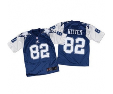 Nike Cowboys #82 Jason Witten Navy BlueWhite Throwback Men's Stitched NFL Elite Jersey