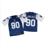 Nike Cowboys #90 Demarcus Lawrence Navy BlueWhite Throwback Men's Stitched NFL Elite Jersey