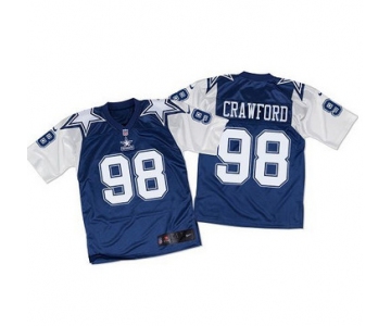 Nike Cowboys #98 Tyrone Crawford Navy BlueWhite Throwback Men's Stitched NFL Elite Jersey