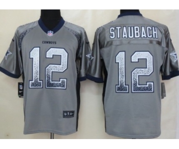 Nike Dallas Cowboys #12 Roger Staubach Drift Fashion Gray Elite Jersey