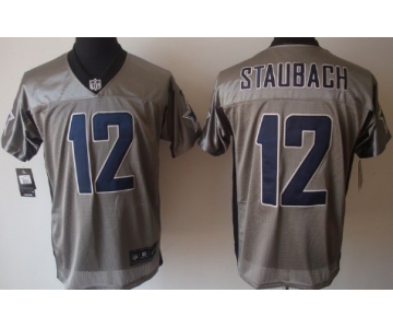 Nike Dallas Cowboys #12 Roger Staubach Gray Shadow Elite Jersey