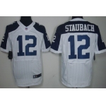 Nike Dallas Cowboys #12 Roger Staubach White Thanksgiving Elite Jersey