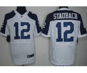 Nike Dallas Cowboys #12 Roger Staubach White Thanksgiving Elite Jersey