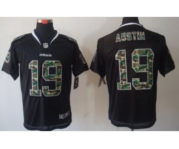 Nike Dallas Cowboys #19 Miles Austin Black With Camo Elite Jersey