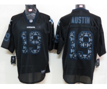 Nike Dallas Cowboys #19 Miles Austin Lights Out Black Ornamented Elite Jersey