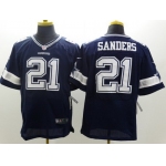 Nike Dallas Cowboys #21 Deion Sanders Blue Elite Jersey