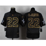 Nike Dallas Cowboys #22 Emmitt Smith 2014 All Black/Gold Elite Jersey