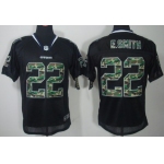 Nike Dallas Cowboys #22 Emmitt Smith Black With Camo Elite Jersey