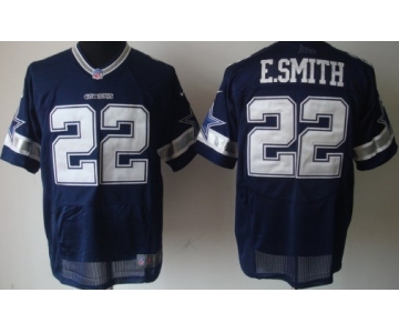 Nike Dallas Cowboys #22 Emmitt Smith Blue Elite Jersey