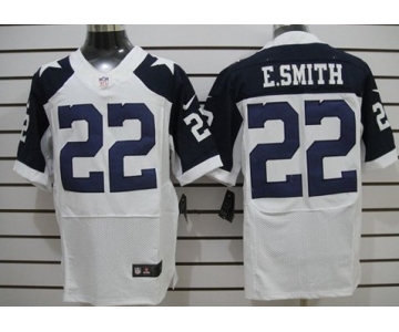 Nike Dallas Cowboys #22 Emmitt Smith White Thanksgiving Elite Jersey