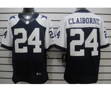 Nike Dallas Cowboys #24 Morris Claiborne Blue Thanksgiving Elite Jersey