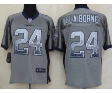 Nike Dallas Cowboys #24 Morris Claiborne Drift Fashion Gray Elite Jersey