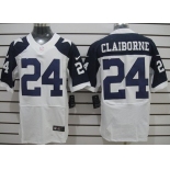 Nike Dallas Cowboys #24 Morris Claiborne White Thanksgiving Elite Jersey