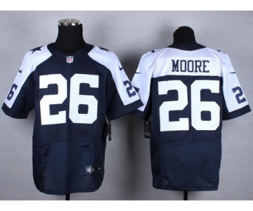 Nike Dallas Cowboys #26 Sterling Moore Blue Thanksgiving Elite Jersey