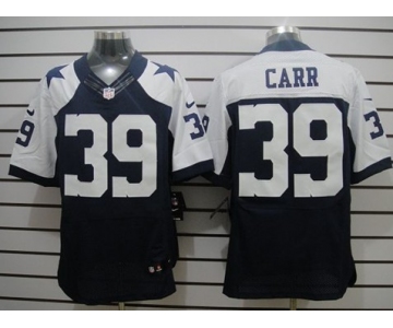 Nike Dallas Cowboys #39 Brandon Carr Blue Thanksgiving Elite Jersey