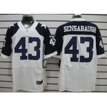 Nike Dallas Cowboys #43 Gerald Sensabaugh White Thanksgiving Elite Jersey