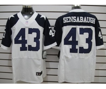 Nike Dallas Cowboys #43 Gerald Sensabaugh White Thanksgiving Elite Jersey