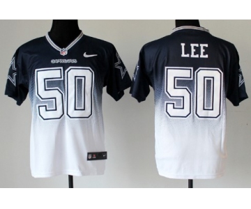 Nike Dallas Cowboys #50 Sean Lee Blue/White Fadeaway Elite Jersey