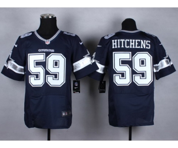 Nike Dallas Cowboys #59 Anthony Hitchens Blue Elite Jersey