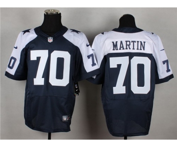 Nike Dallas Cowboys #70 Zack Martin Blue Thanksgiving Elite Jersey