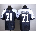 Nike Dallas Cowboys #71 La'el Collins Blue Thanksgiving Elite Jersey