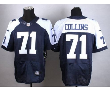 Nike Dallas Cowboys #71 La'el Collins Blue Thanksgiving Elite Jersey