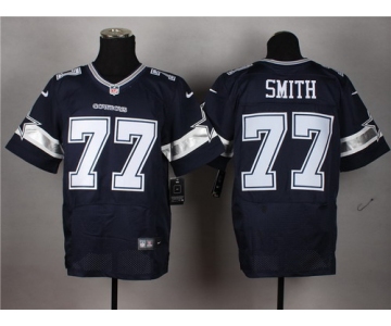 Nike Dallas Cowboys #77 Tyron Smith Blue Elite Jersey