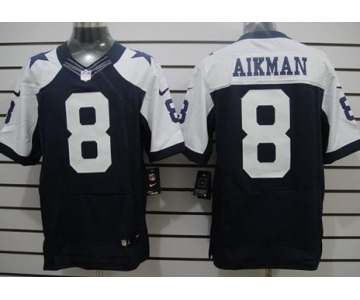 Nike Dallas Cowboys #8 Troy Aikman Blue Thanksgiving Elite Jersey