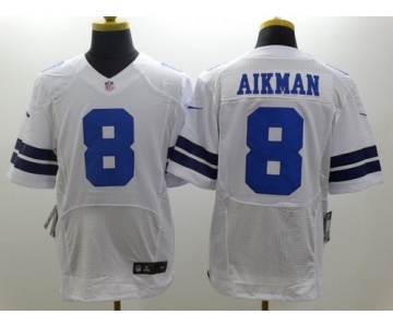 Nike Dallas Cowboys #8 Troy Aikman White Elite Jersey