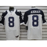 Nike Dallas Cowboys #8 Troy Aikman White Thanksgiving Elite Jersey