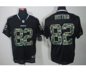 Nike Dallas Cowboys #82 Jason Witten Black With Camo Elite Jersey