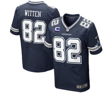 Nike Dallas Cowboys #82 Jason Witten Blue C Patch Elite Jersey