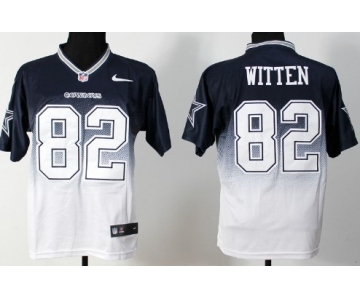 Nike Dallas Cowboys #82 Jason Witten Blue/White Fadeaway Elite Jersey